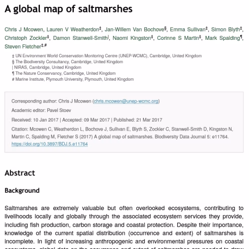 A Global Map of Saltmarshes