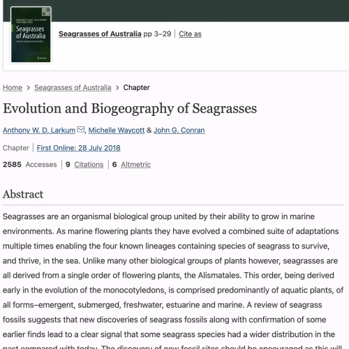 Evolution and Biogeography of Seagrasses