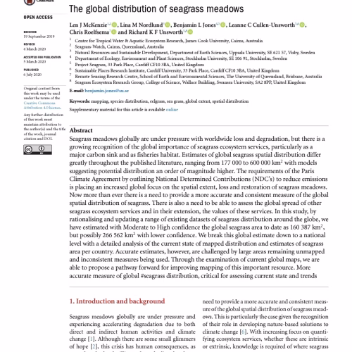 The Global Distribution of Seagrass Meadows