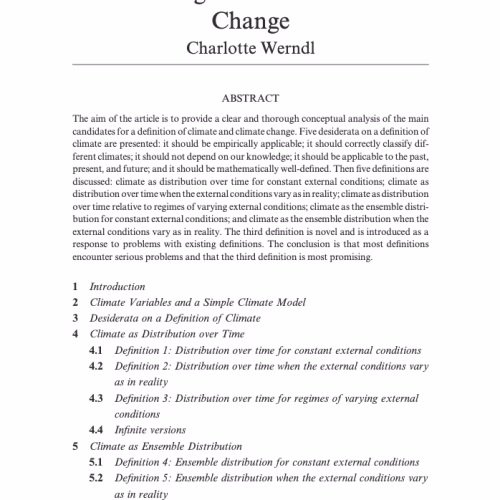 On Defining Climate and Climate Change