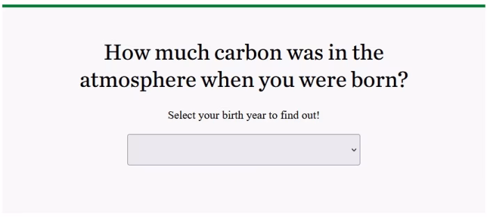 Atmospheric Carbon by Birth Year Calculator