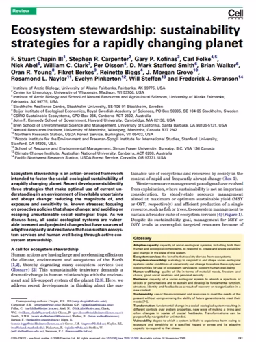 Ecosystem Stewardship: Sustainability Strategies for a Rapidly Changing Planet