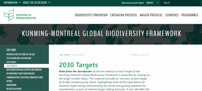 Kunming-Montreal Global Biodiversity Framework and 2030 Targets