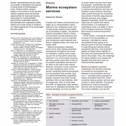 Marine Ecosystem Services