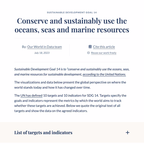 SDG 14: Conserve and sustainably use the oceans, seas and marine resources