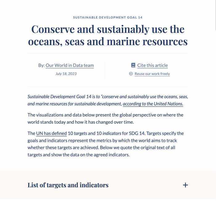 SDG 14: Conserve and sustainably use the oceans, seas and marine resources