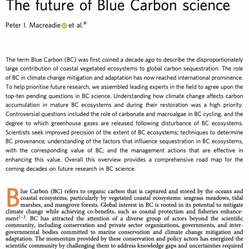 The Future of Blue Carbon Science