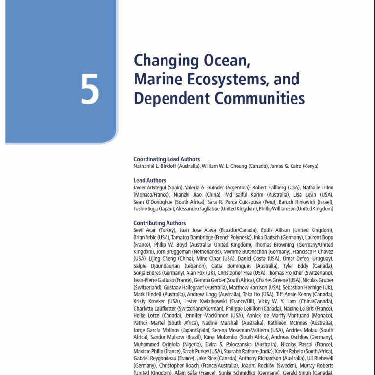 IPCC Special Report on the Ocean and Cryosphere in a Changing Climate. Chapter 5: Changing Ocean, Marine Ecosystems, and Dependent Communities by Arístegui et al. (2016) 