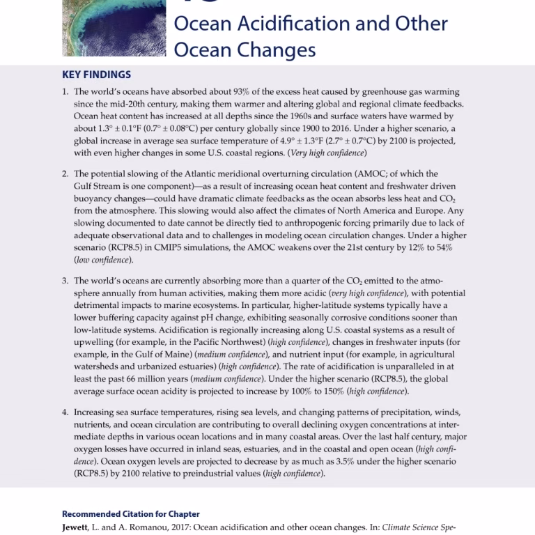 Ocean Acidification and Other Ocean Changes. Jewett et al., 2017